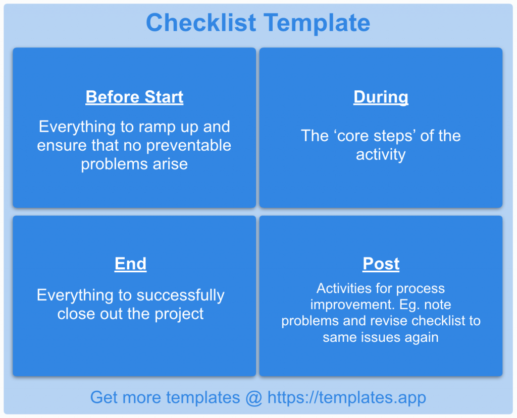 Checklist Template Templates.App