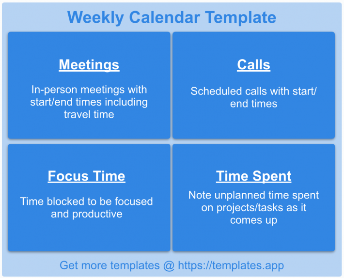 Weekly Calendar Template by Templates.App