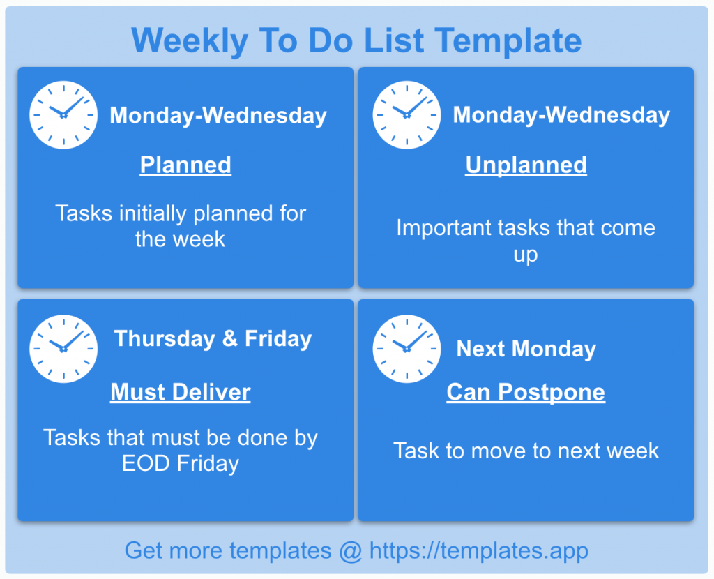 Weekly To Do List Template Templates.App